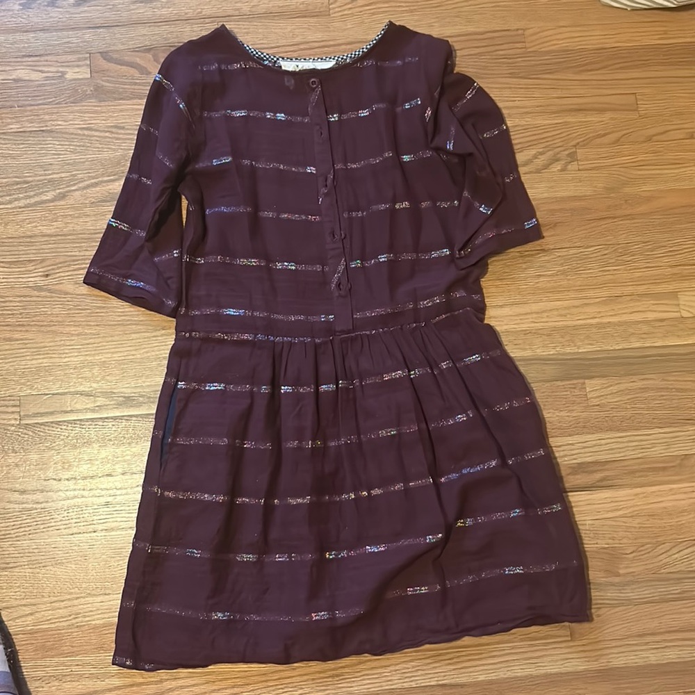 Ace & Jig Metallic Burgundy Dress with pockets sz S